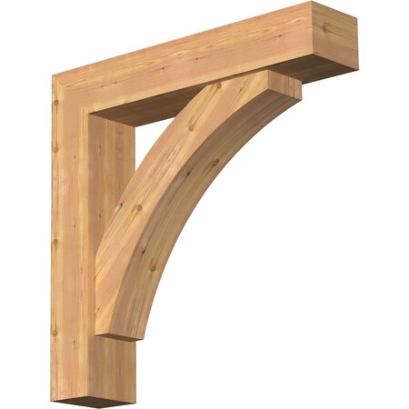 Ekena Millwork Thorton Block Smooth Bracket w/ Offset Brace, Western Red Cedar, 7 1/2"W x 36"D x 36"H BKT0806X36X36THR05SWR